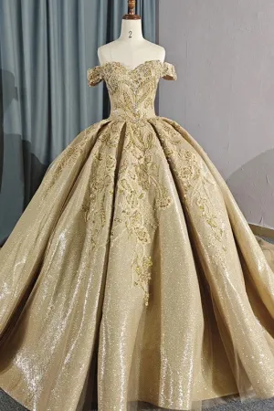 Romantic Sweetheart Ball Gown Off-the-shoulder Pleated Quinceanera Dresses Evening Dresses