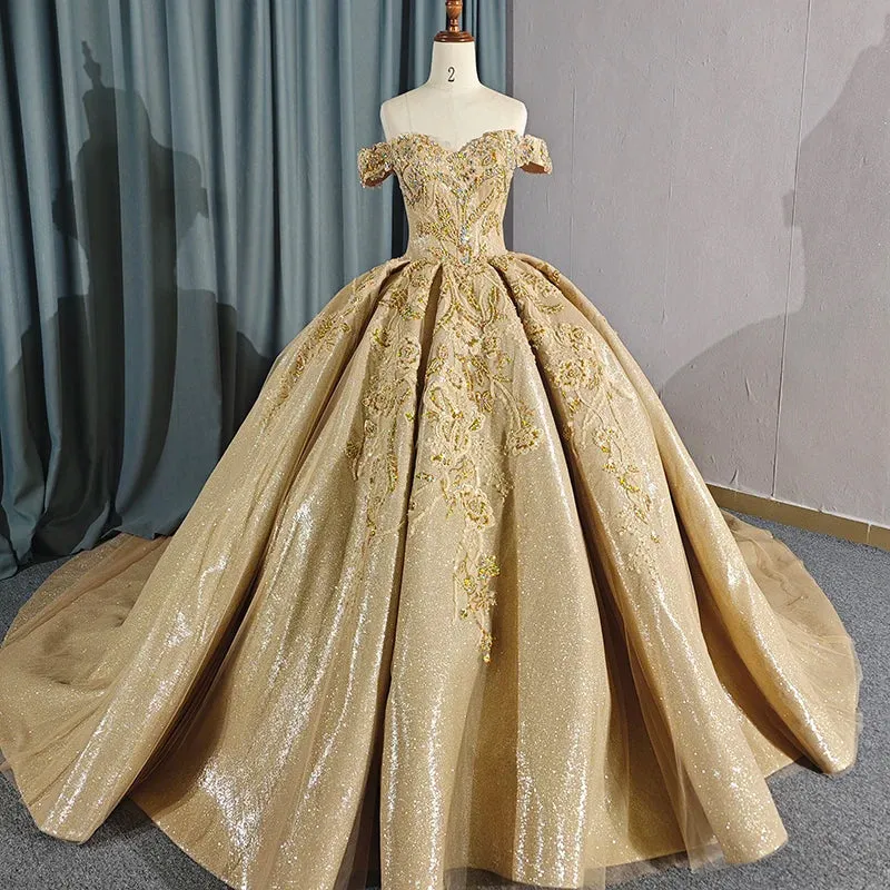 Romantic Sweetheart Ball Gown Off-the-shoulder Pleated Quinceanera Dresses Evening Dresses