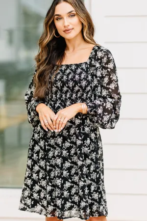 Send Your Love Black Ditsy Floral Dress