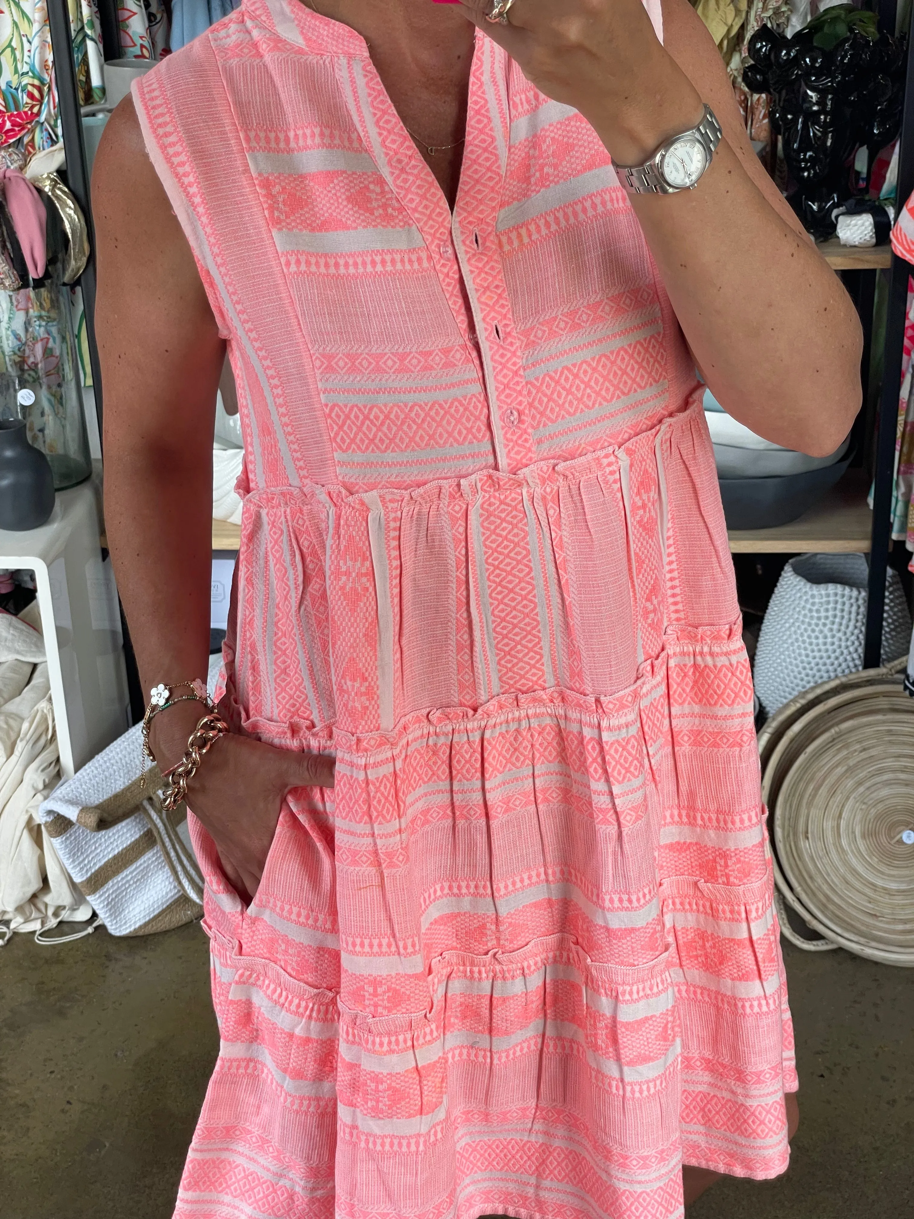 Sleeveless Copenhagen Mini Dress Melon