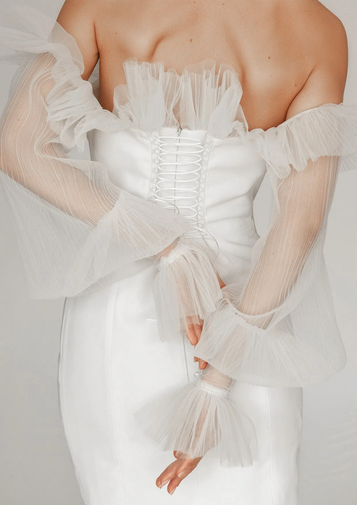 Swan Cotton Off-Shoulder Mini Dress