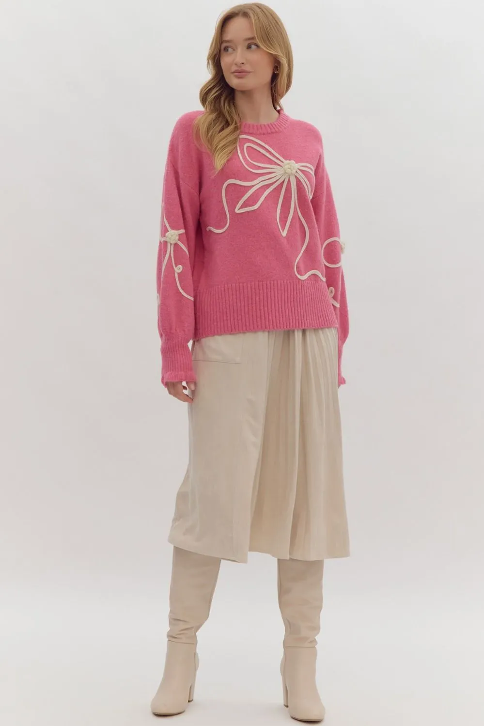 Thread Embroidery Oversized Sweatshirt