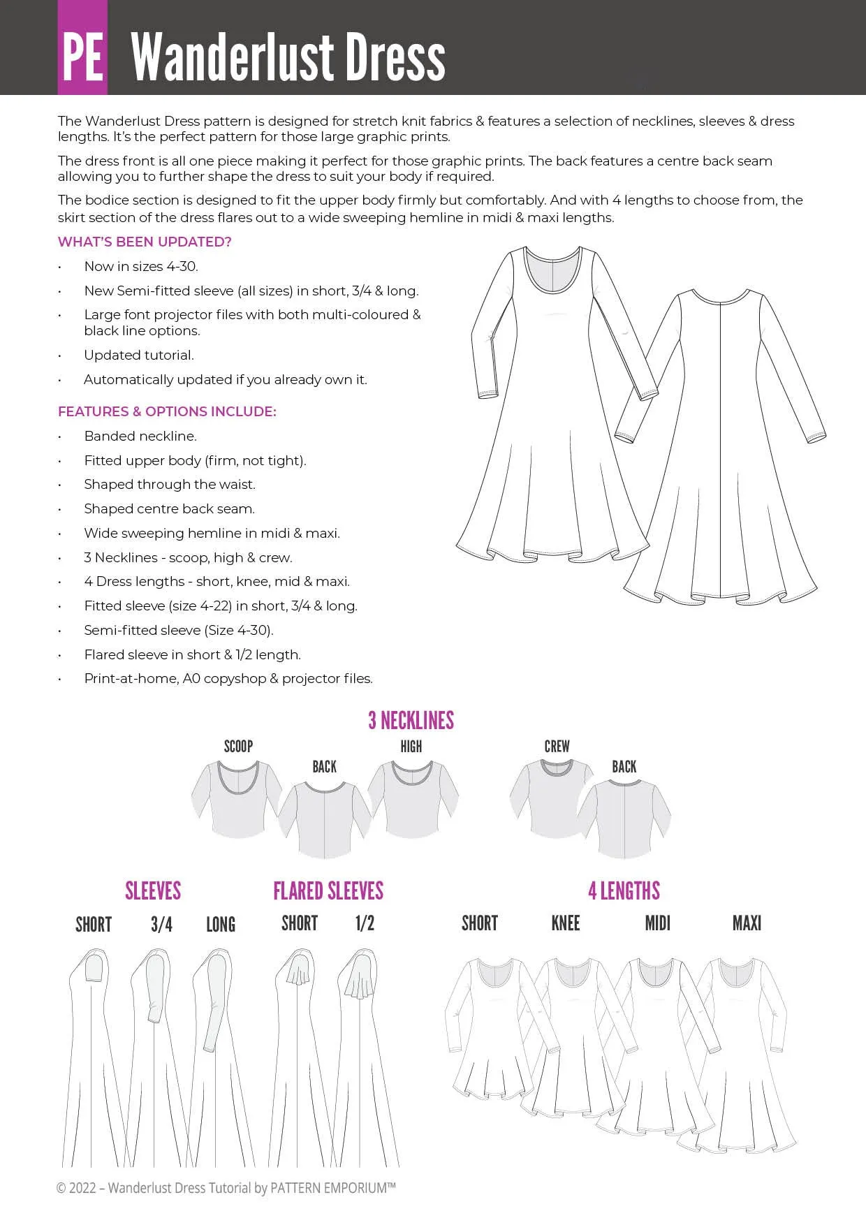 Wanderlust | Fit & Flare Dress Sewing Pattern