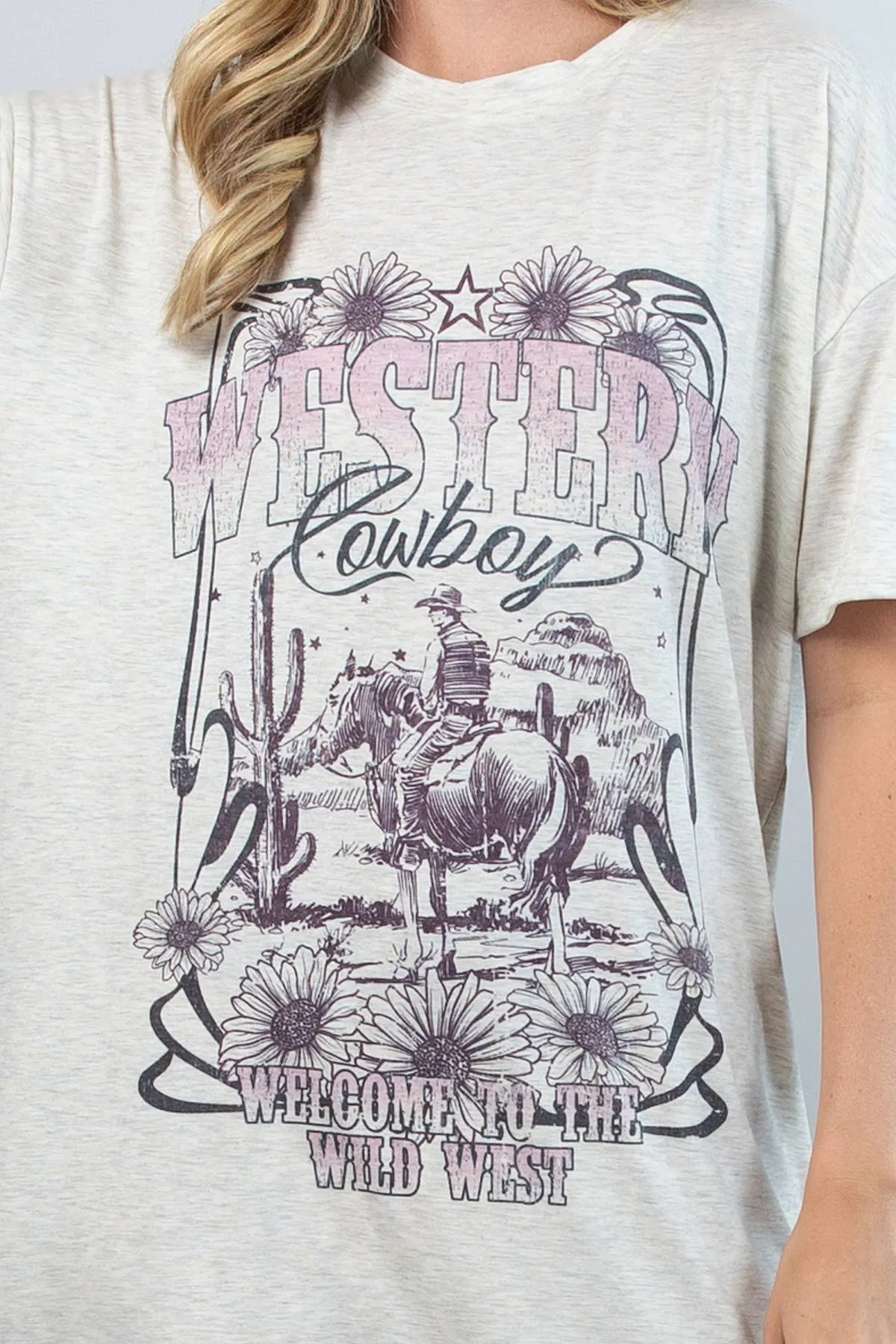 Western Cowboy Lettering Casual T Shirt Dress
