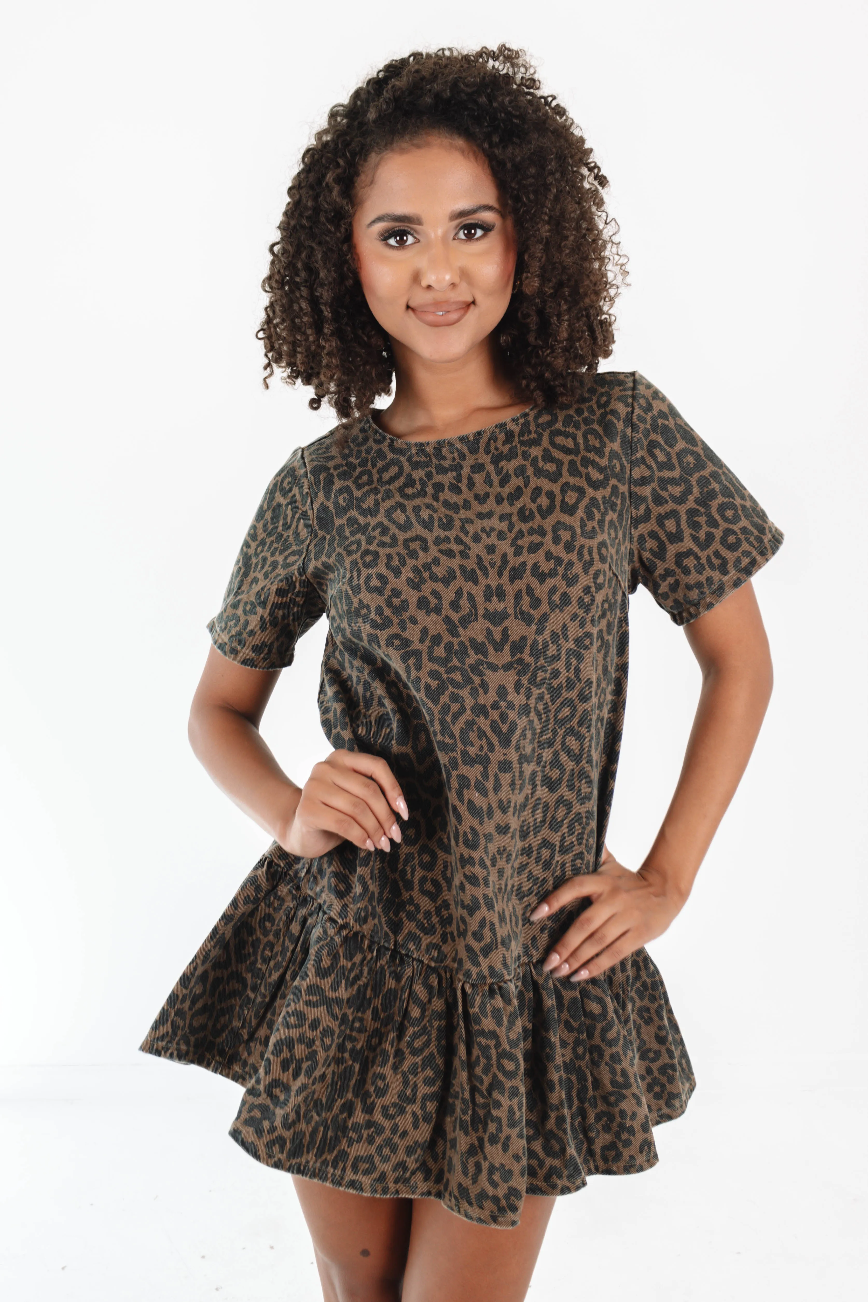Wild Over You Dress - Washed Brown